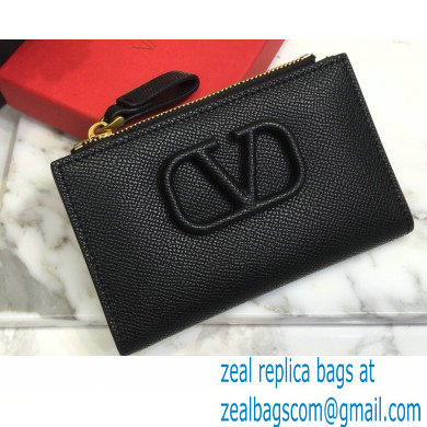 Valentino VSLING Calfskin Cardholder Black with Zipper 2020
