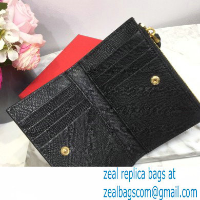 Valentino VSLING Calfskin Cardholder Black with Zipper 2020 - Click Image to Close