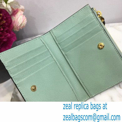 Valentino VSLING Calfskin Cardholder Light Green with Zipper 2020 - Click Image to Close