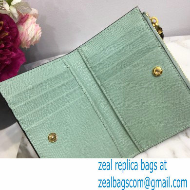 Valentino VSLING Calfskin Cardholder Light Green with Zipper 2020