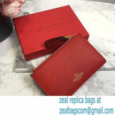 Valentino VSLING Calfskin Cardholder Red with Zipper 2020