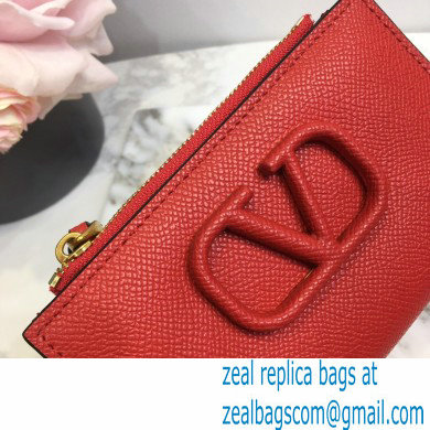 Valentino VSLING Calfskin Cardholder Red with Zipper 2020