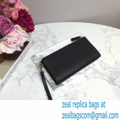 Valentino VSLING Calfskin Pouch Clutch Bag Black with Wristlet 2020