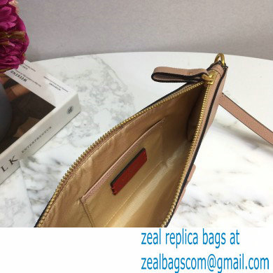 Valentino VSLING Calfskin Pouch Clutch Bag Nude with Wristlet 2020