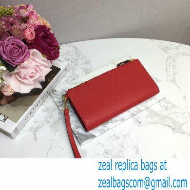 Valentino VSLING Calfskin Pouch Clutch Bag Red with Wristlet 2020 - Click Image to Close