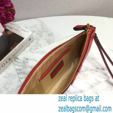 Valentino VSLING Calfskin Pouch Clutch Bag Red with Wristlet 2020 - Click Image to Close