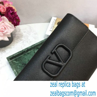 Valentino VSLING Calfskin Small Pouch Clutch Bag Black 2020