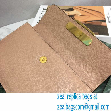 Valentino VSLING Calfskin Small Pouch Clutch Bag Nude 2020