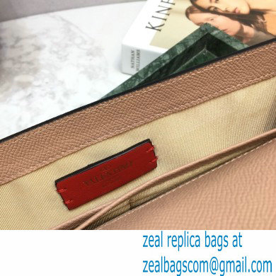 Valentino VSLING Calfskin Small Pouch Clutch Bag Nude 2020