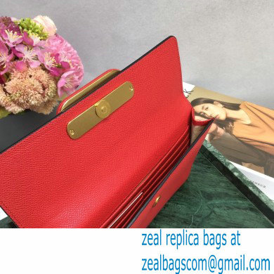 Valentino VSLING Calfskin Small Pouch Clutch Bag Red 2020