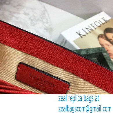 Valentino VSLING Calfskin Small Pouch Clutch Bag Red 2020