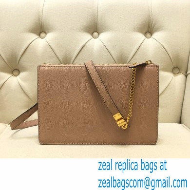 Valentino VSLING Grainy Calfskin Pouch Bag Nude with Adjustable Strap 2020