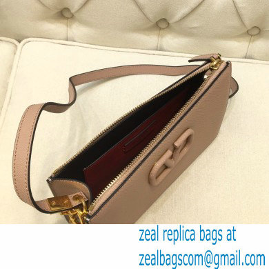 Valentino VSLING Grainy Calfskin Pouch Bag Nude with Adjustable Strap 2020