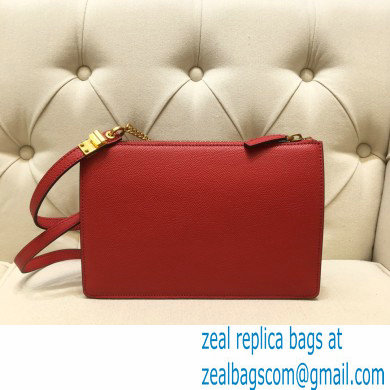 Valentino VSLING Grainy Calfskin Pouch Bag Red with Adjustable Strap 2020