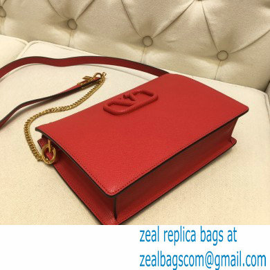 Valentino VSLING Grainy Calfskin Pouch Bag Red with Adjustable Strap 2020