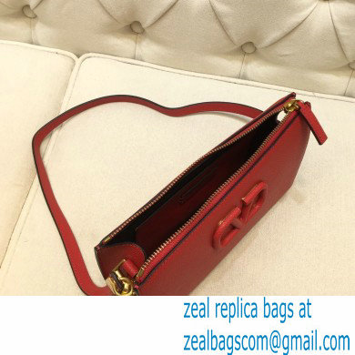 Valentino VSLING Grainy Calfskin Pouch Bag Red with Adjustable Strap 2020