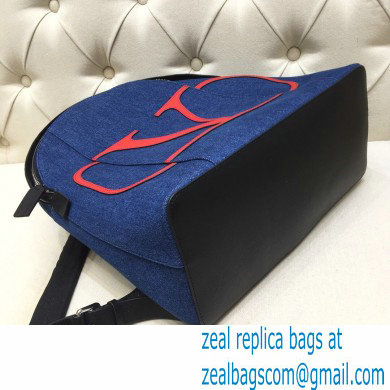 Valentino Vlogo Backpack Bag Denim Blue 2020