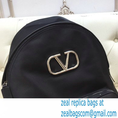 Valentino Vlogo Nylon Backpack Bag Black 2020 - Click Image to Close