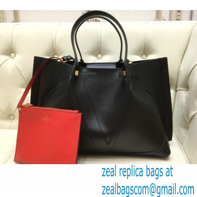 Valentino Vlogo Signature Large Shopping Tote Bag 9099 Black 2020