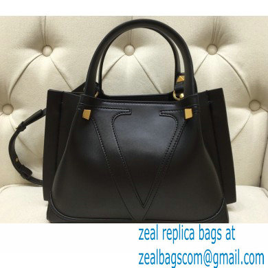 Valentino Vlogo Signature Small Shopping Tote Bag 9079 Black 2020