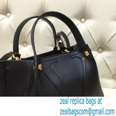 Valentino Vlogo Signature Small Shopping Tote Bag 9079 Black 2020