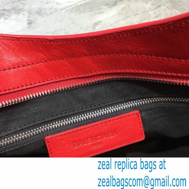 Balenciaga Classic City Medium Bag with Logo Strap Red