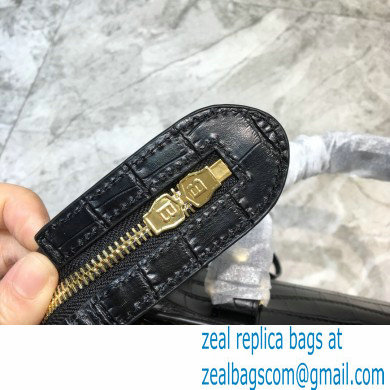 Balenciaga Classic City Small Bag Crocodile Embossed Calfskin Black/Gold - Click Image to Close