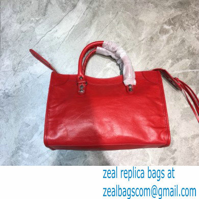 Balenciaga Classic City Small Bag with Logo Strap Red - Click Image to Close