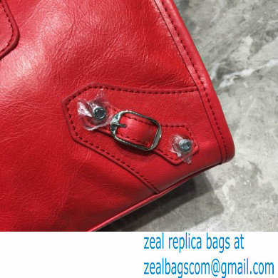 Balenciaga Classic City Small Bag with Logo Strap Red - Click Image to Close