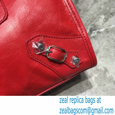 Balenciaga Classic City Small Bag with Logo Strap Red