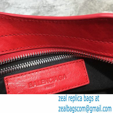 Balenciaga Classic Mini City Bag with Logo Strap Red