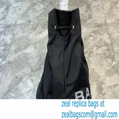 Balenciaga Wheel S Drawstring Bucket Bag Nylon Black - Click Image to Close