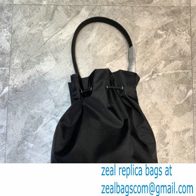 Balenciaga Wheel S Drawstring Bucket Bag Nylon Black - Click Image to Close