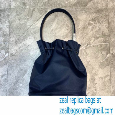 Balenciaga Wheel S Drawstring Bucket Bag Nylon Navy Blue - Click Image to Close