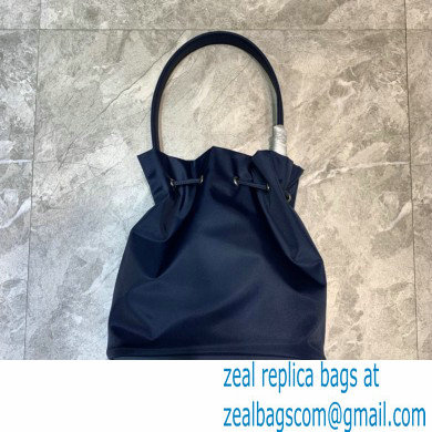 Balenciaga Wheel S Drawstring Bucket Bag Nylon Navy Blue