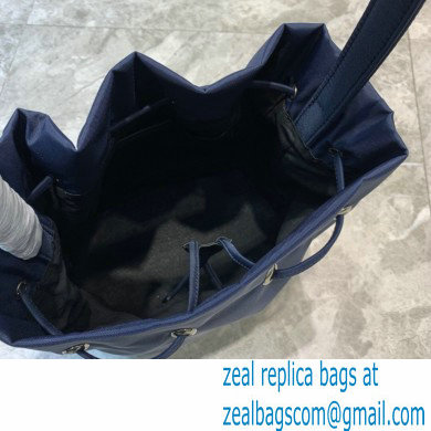 Balenciaga Wheel S Drawstring Bucket Bag Nylon Navy Blue