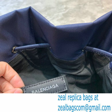 Balenciaga Wheel S Drawstring Bucket Bag Nylon Navy Blue