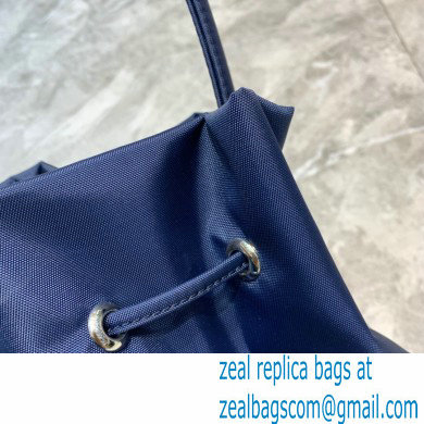 Balenciaga Wheel S Drawstring Bucket Bag Nylon Navy Blue