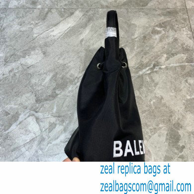 Balenciaga Wheel XS Drawstring Bucket Bag Nylon Black