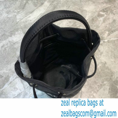 Balenciaga Wheel XS Drawstring Bucket Bag Nylon Black