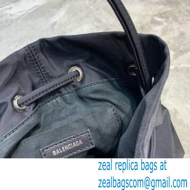 Balenciaga Wheel XS Drawstring Bucket Bag Nylon Black