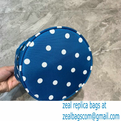 Balenciaga Wheel XS Drawstring Bucket Bag Nylon Polkadots Blue - Click Image to Close