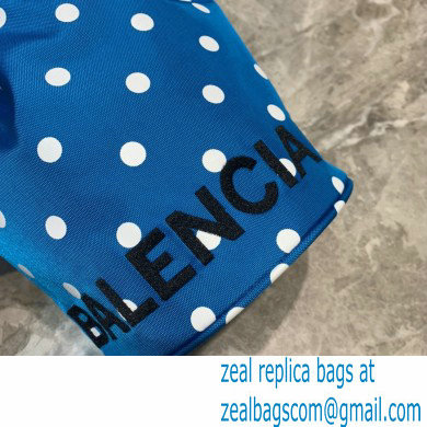 Balenciaga Wheel XS Drawstring Bucket Bag Nylon Polkadots Blue - Click Image to Close