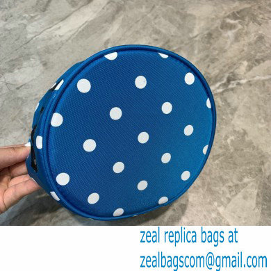 Balenciaga Wheel XXS Drawstring Bucket Bag Nylon Polkadots Blue