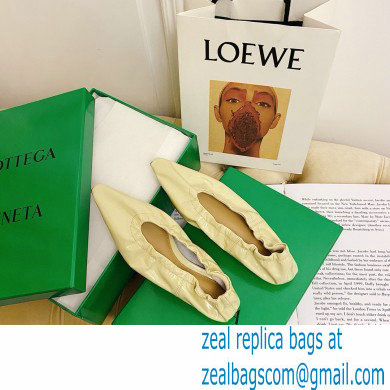 Bottega Veneta Almond Toe Flats in Crush Nappa Beige 2021 - Click Image to Close