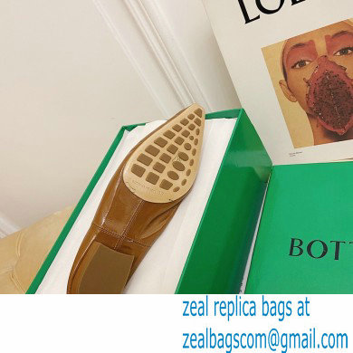 Bottega Veneta Almond Toe Flats in Crush Nappa Brown 2021