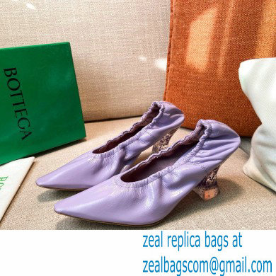 Bottega Veneta Almond Toe Pumps in Crush Nappa Lavender with Plexiglass Heel 7.5cm 2021