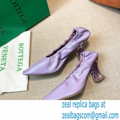 Bottega Veneta Almond Toe Pumps in Crush Nappa Lavender with Plexiglass Heel 7.5cm 2021 - Click Image to Close