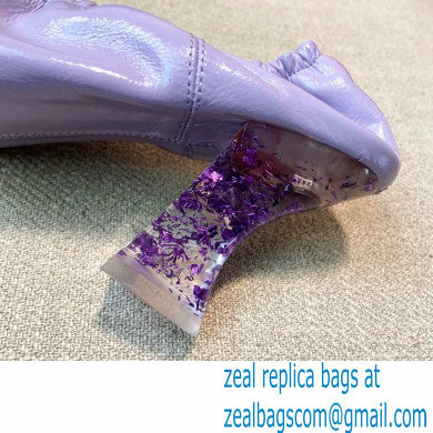 Bottega Veneta Almond Toe Pumps in Crush Nappa Lavender with Plexiglass Heel 7.5cm 2021