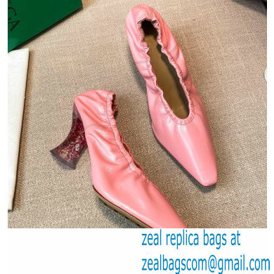 Bottega Veneta Almond Toe Pumps in Crush Nappa Pink with Plexiglass Heel 7.5cm 2021 - Click Image to Close